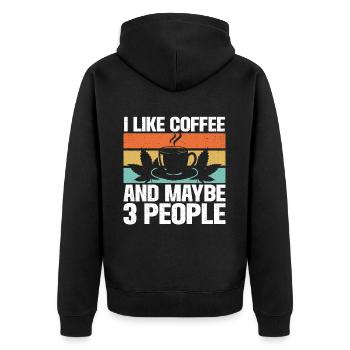 Weed, Café, Cannabis, Stoner, Caféine, Ganja - Veste à capuche bio Premium Unisexe - noir - Dos - Nico (187cm)