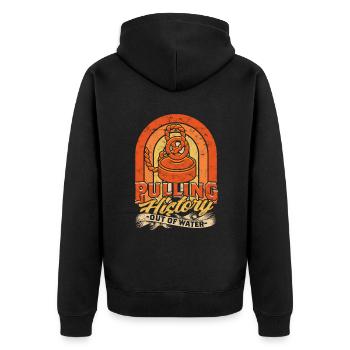 Magnet Fishing Pulling History Out Of Water - Unisex Premium Organic Zip Hoodie - black - Back - Nico (187cm)