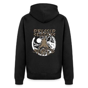Aikido Dressed For Success GI And A Smile - Unisex Premium Bio Zip Hoodie - Schwarz - Hinten - Nico (187cm)