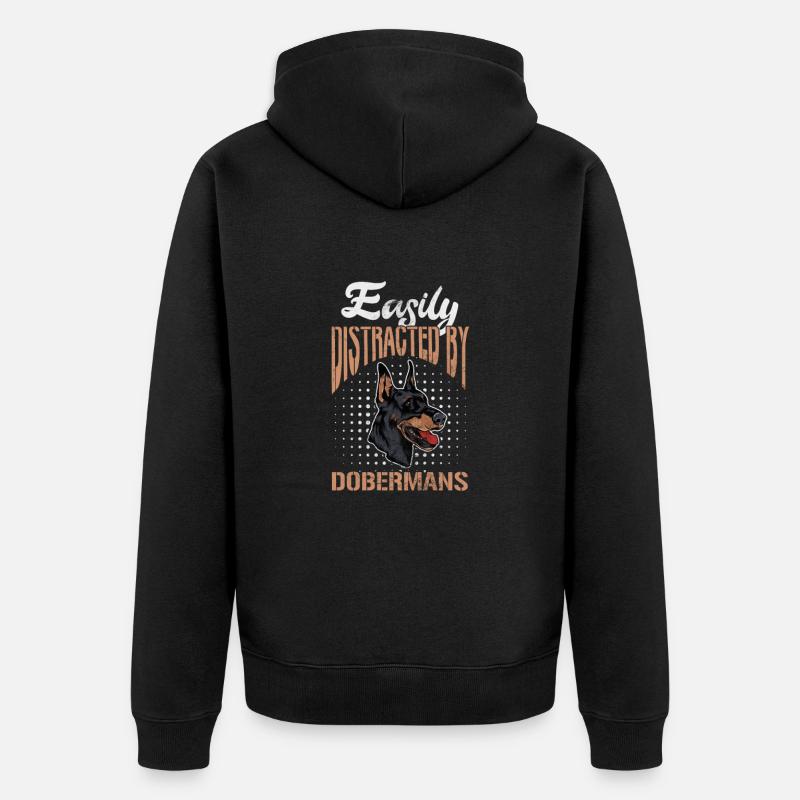 Dobermann - Unisex Premium Bio Zip Hoodie - Schwarz