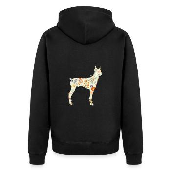 Doberman chien chiens cadeau pour animaux de compagnie - Veste à capuche bio Premium Unisexe - noir - Dos - Nico (187cm)