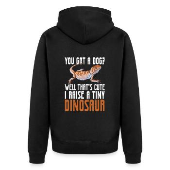 Gecko Salamander Lizard Reptile Gift - Unisex Premium Organic Zip Hoodie - black - Back - Nico (187cm)