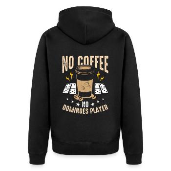 Joueur de dominos Pas de café Pas de jeu Amateur de café - Veste à capuche bio Premium Unisexe - noir - Dos - Nico (187cm)