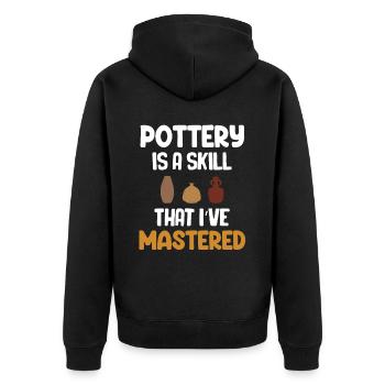 La poterie est une compétence que je maîtrise - Veste à capuche bio Premium Unisexe - noir - Dos - Nico (187cm)