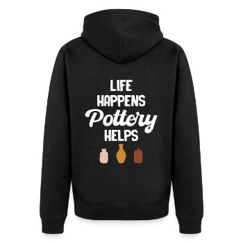 La vie se passe poterie aide astucieux tour - Veste à capuche bio Premium Unisexe - noir - Dos - Nico (187cm)