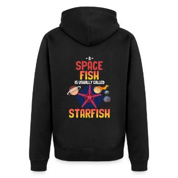 A space fish is usually referred to as a starfish. - Unisex Premium Organic Zip Hoodie - black - Back - Nico (187cm)