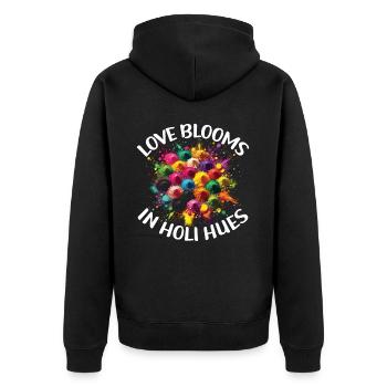 Happy Holi Greetings Hinduism Indian Festival - Unisex Premium Organic Zip Hoodie - black - Back - Nico (187cm)