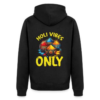 Happy Holi Greetings Hinduism Indian Festival - Unisex Premium Organic Zip Hoodie - black - Back - Nico (187cm)