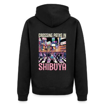 Shibuya Crossing Japon Voyage Vacances Japonais - Veste à capuche bio Premium Unisexe - noir - Dos - Nico (187cm)