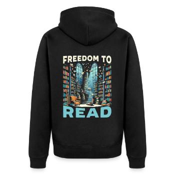 Read Banned Books Bookworm Book Lover Literature - Unisex Premium Organic Zip Hoodie - black - Back - Nico (187cm)