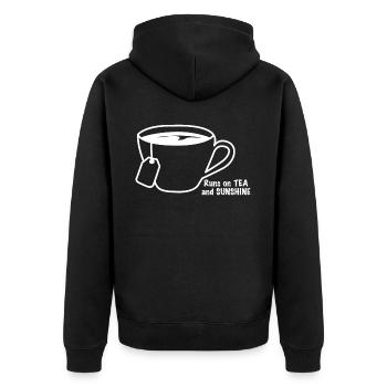 Tea Cup Teapot Tea Bag - Unisex Premium Organic Zip Hoodie - black - Back - Nico (187cm)