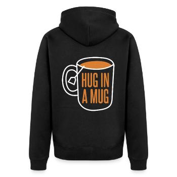 Cup Teapot Tea Tea Bag - Unisex Premium Organic Zip Hoodie - black - Back - Nico (187cm)