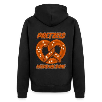 Pretzel Bakery Pretzels - Unisex Premium Bio Zip Hoodie - Schwarz - Hinten - Nico (187cm)