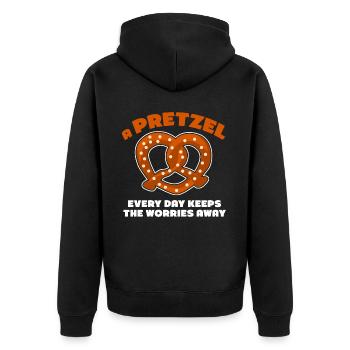 Pretzels Pretzel Bavaria - Unisex Premium Bio Zip Hoodie - Schwarz - Hinten - Nico (187cm)