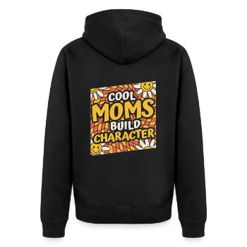 Mom Support Mom - Unisex Premium Organic Zip Hoodie - black - Back - Nico (187cm)