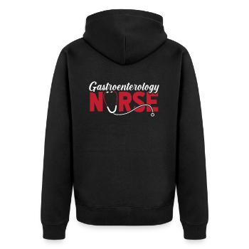 Krankenschwester Infirmière en gastro-entérologie - Veste à capuche bio Premium Unisexe - noir - Dos - Nico (187cm)