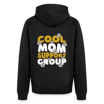 Mom Support Mom - Unisex Premium Organic Zip Hoodie - black - Back - Nico (187cm)