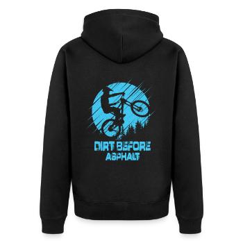Downhill Mountain Bike MTB Downhill Mountain Biker - Unisex Premium Organic Zip Hoodie - black - Back - Nico (187cm)