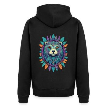 Sceau spirituel Mandala avec attrape-rêves - Veste à capuche bio Premium Unisexe - noir - Dos - Nico (187cm)