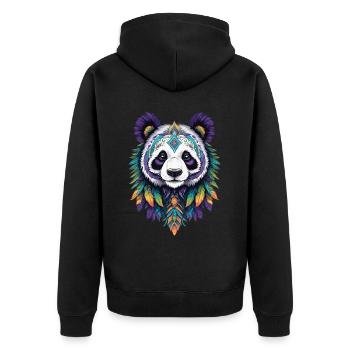 Panda ours Mandala Dream Catcher Design - Veste à capuche bio Premium Unisexe - noir - Dos - Nico (187cm)