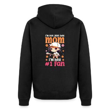 Maman de baseball, pas seulement sa mère, fan numéro un - Veste à capuche bio Premium Unisexe - noir - Dos - Nico (187cm)