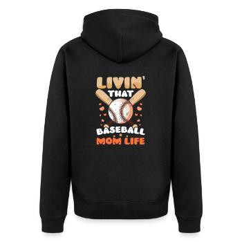 Baseball Maman Livin Baseball Maman Vie - Veste à capuche bio Premium Unisexe - noir - Dos - Nico (187cm)