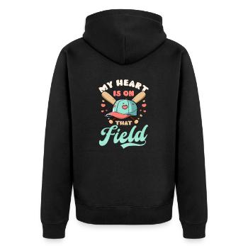 Le cœur de maman de baseball est sur le terrain - Veste à capuche bio Premium Unisexe - noir - Dos - Nico (187cm)