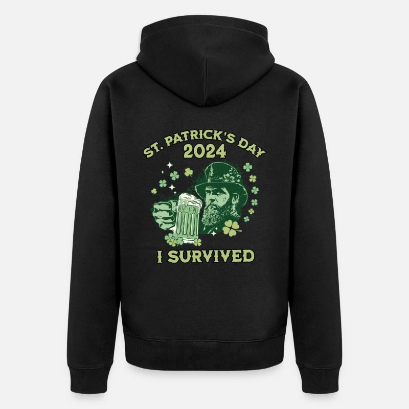 Fête de la Saint-Patrick 2024 - Veste à capuche bio Premium Unisexe - noir