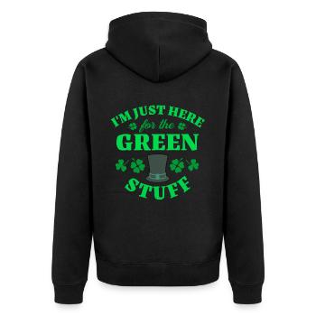 St. Patrick's Day - Unisex Premium Organic Zip Hoodie - black - Back - Nico (187cm)