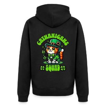 Chat de la Saint-Patrick - Veste à capuche bio Premium Unisexe - noir - Dos - Nico (187cm)