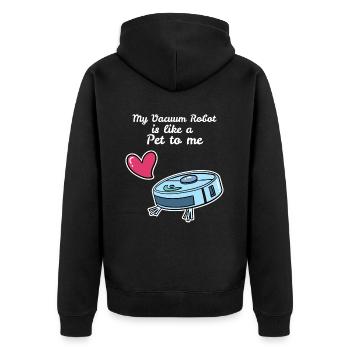 Like A Pet Saugroboter Staubsauger - Unisex Premium Bio Zip Hoodie - Schwarz - Hinten - Nico (187cm)