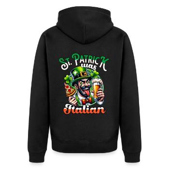 Italiens de la Saint-Patrick - Veste à capuche bio Premium Unisexe - noir - Dos - Nico (187cm)