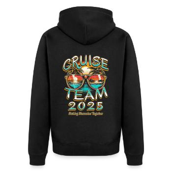 Cruise Team 2025 Making Memories Together - Unisex Premium Bio Zip Hoodie - Schwarz - Hinten - Nico (187cm)
