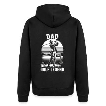 Fête des pères Papa la légende du golf Papa - Veste à capuche bio Premium Unisexe - noir - Dos - Nico (187cm)