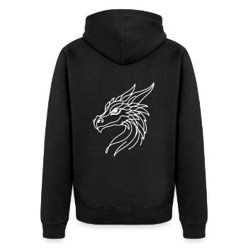 Line Art Papa Maman - Dragon - Veste à capuche bio Premium Unisexe - noir - Dos - Nico (187cm)