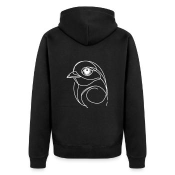Line Art Dad Mom - Bird - Unisex Premium Organic Zip Hoodie - black - Back - Nico (187cm)