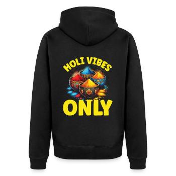 Happy Holi Greetings Hinduism Indian Festival - Unisex Premium Organic Zip Hoodie - black - Back - Nico (187cm)