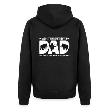 Woolly Mammoth Lover Dad The Idol The Elephant - Unisex Premium Bio Zip Hoodie - Schwarz - Hinten - Nico (187cm)