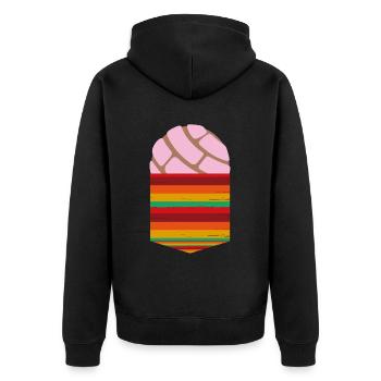 Concha Pan Dulce y Chisme Mexican - Unisex Premium Organic Zip Hoodie - black - Back - Nico (187cm)