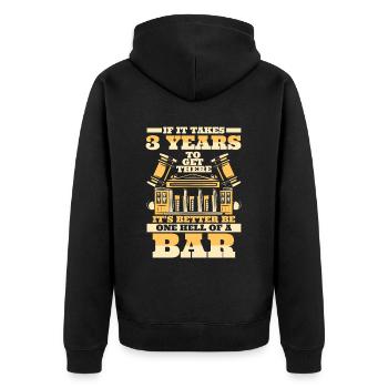 It's Better Be One Hell Of A Bar University Law - Unisex Premium Organic Zip Hoodie - black - Back - Nico (187cm)