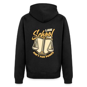Law School Ain't For Punks Law School University - Unisex Premium Organic Zip Hoodie - black - Back - Nico (187cm)