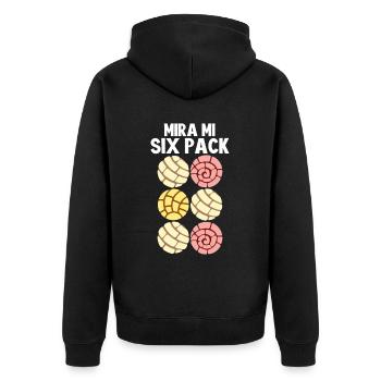 Concha Pan Dulce y Chisme Mexican - Unisex Premium Organic Zip Hoodie - black - Back - Nico (187cm)