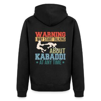 Geschenk für Kabaddi Liebhaber - Unisex Premium Bio Zip Hoodie - Schwarz - Hinten - Nico (187cm)