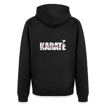 Karaté Maman - Veste à capuche bio Premium Unisexe - noir - Dos - Nico (187cm)