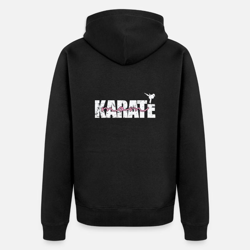 Karate Mom - Unisex Premium Bio Zip Hoodie - Schwarz