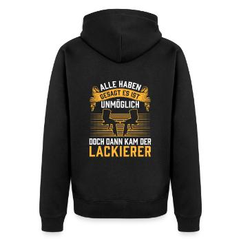 Then came the vehicle painter car painter - Unisex Premium Organic Zip Hoodie - black - Back - Nico (187cm)