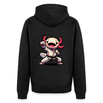 Drôle Arts Martiaux Enfants Axolotl Karaté Kickboxing - Veste à capuche bio Premium Unisexe - noir - Dos - Nico (187cm)