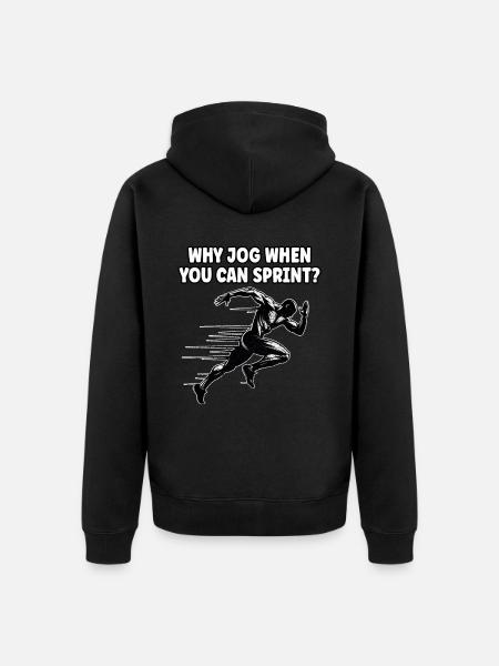 Bahnläufer Sprinter Sprint 100m Sprinter - Unisex Premium Bio Zip Hoodie - Schwarz