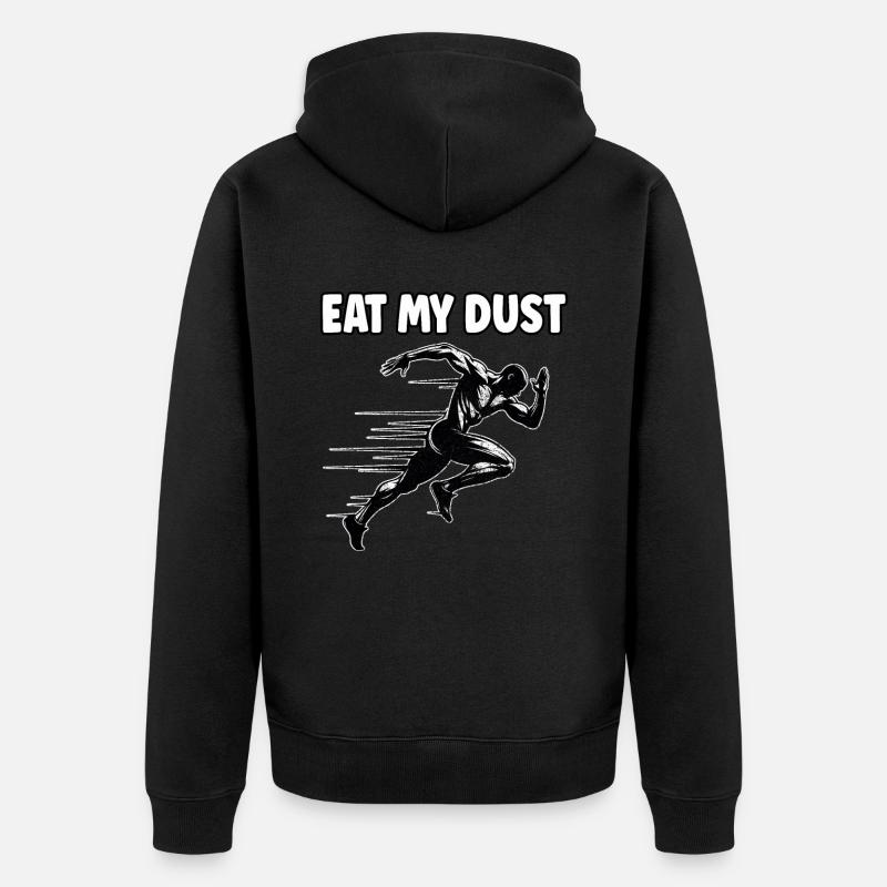 Bahnläufer Sprinter Sprint 100m Sprinter - Unisex Premium Bio Zip Hoodie - Schwarz