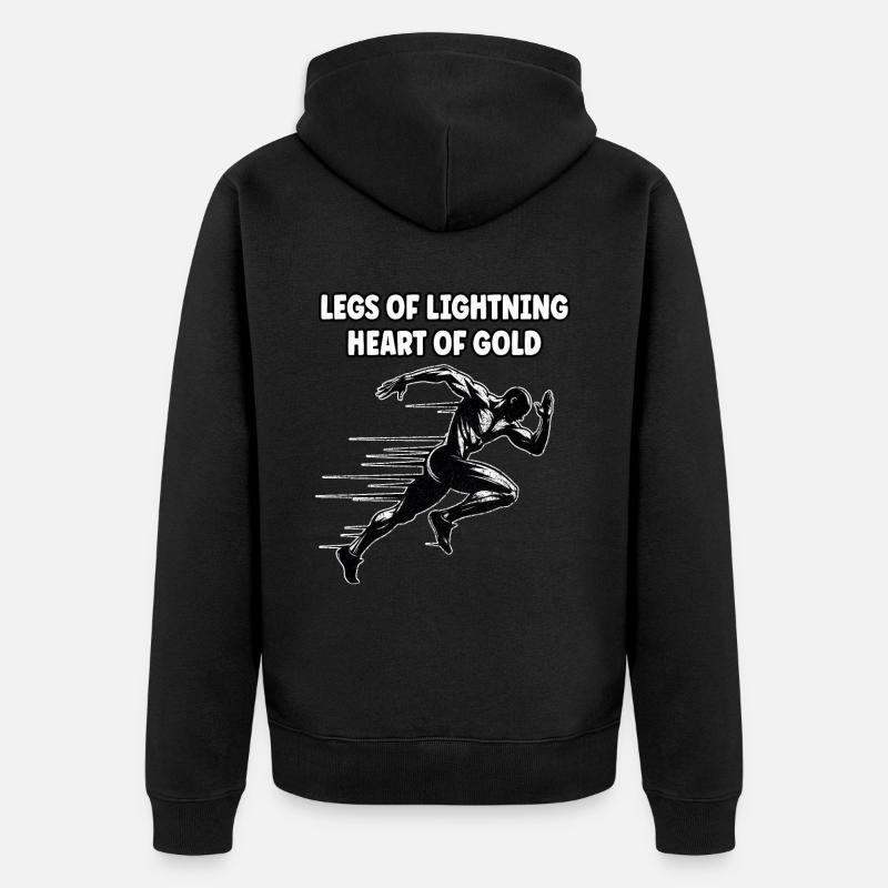 Bahnläufer Sprinter Sprint 100m Sprinter - Unisex Premium Bio Zip Hoodie - Schwarz